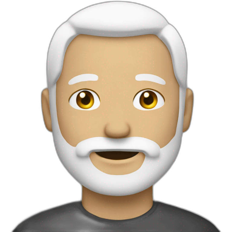 bearded with some white hair male in focus add some  emoji