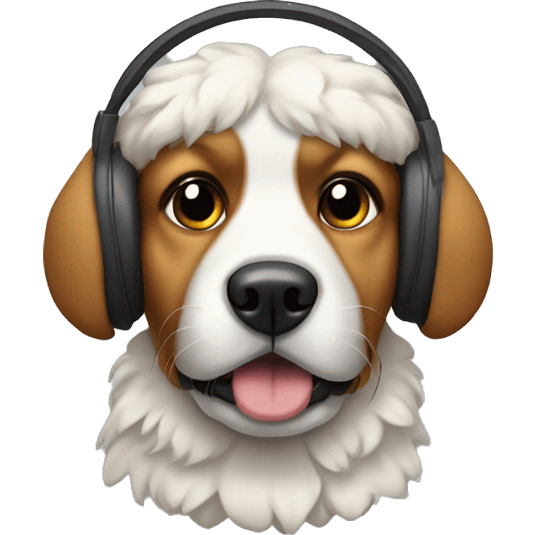 dog wearing ear muffs emoji