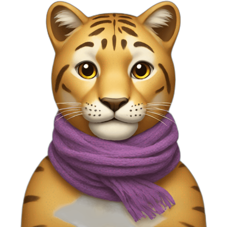 a big cat with a scarf emoji