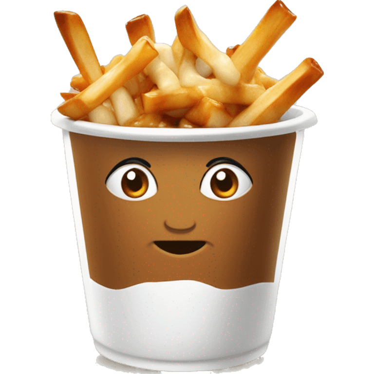 Poutine sirotant un thé en mode rien à foutre emoji