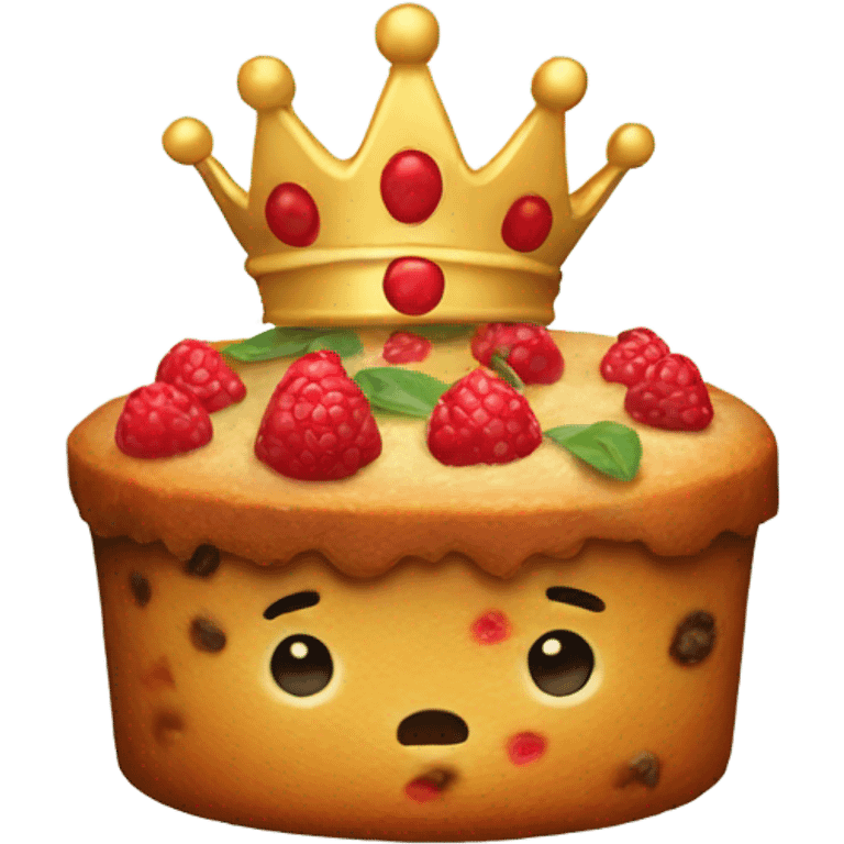 Fruitcake with a crown emoji