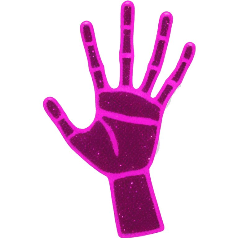 Pink hand xray with glitter  emoji