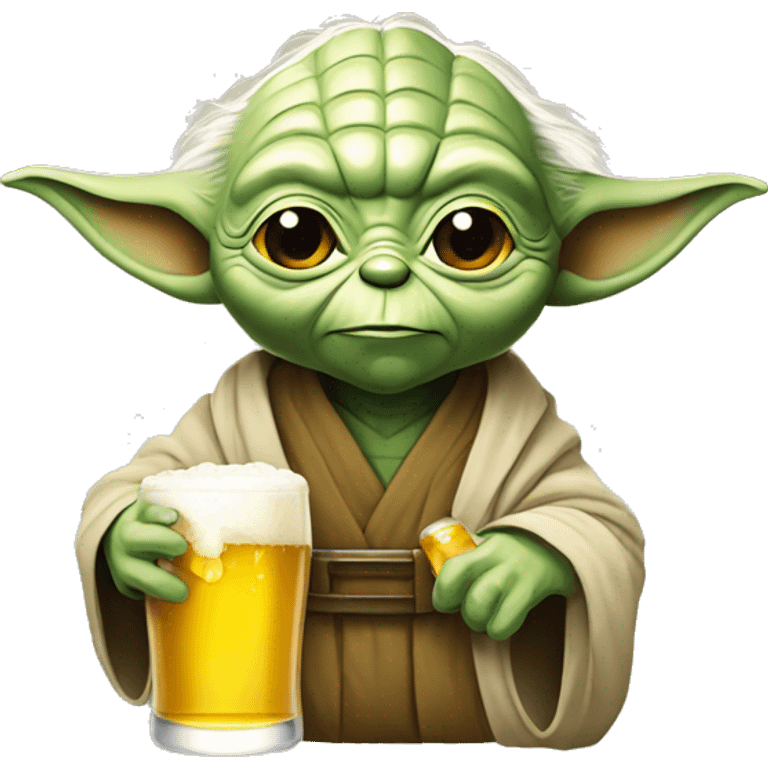 Yoda avec une bière  emoji