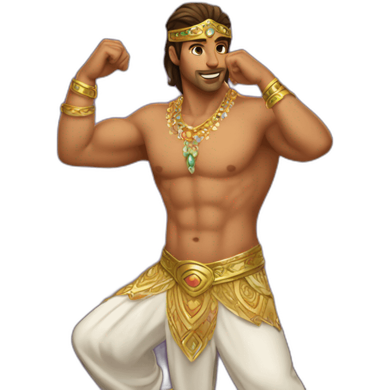 Male belly dancer macho emoji