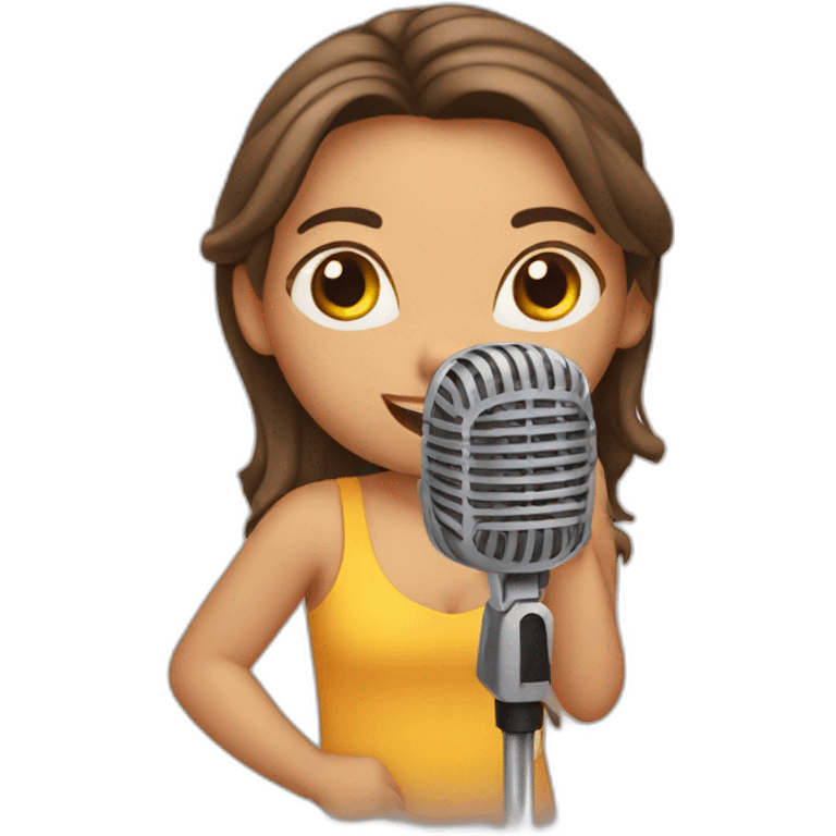 girl sing song in microphone emoji