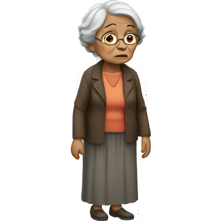 old woman sad standing full body emoji