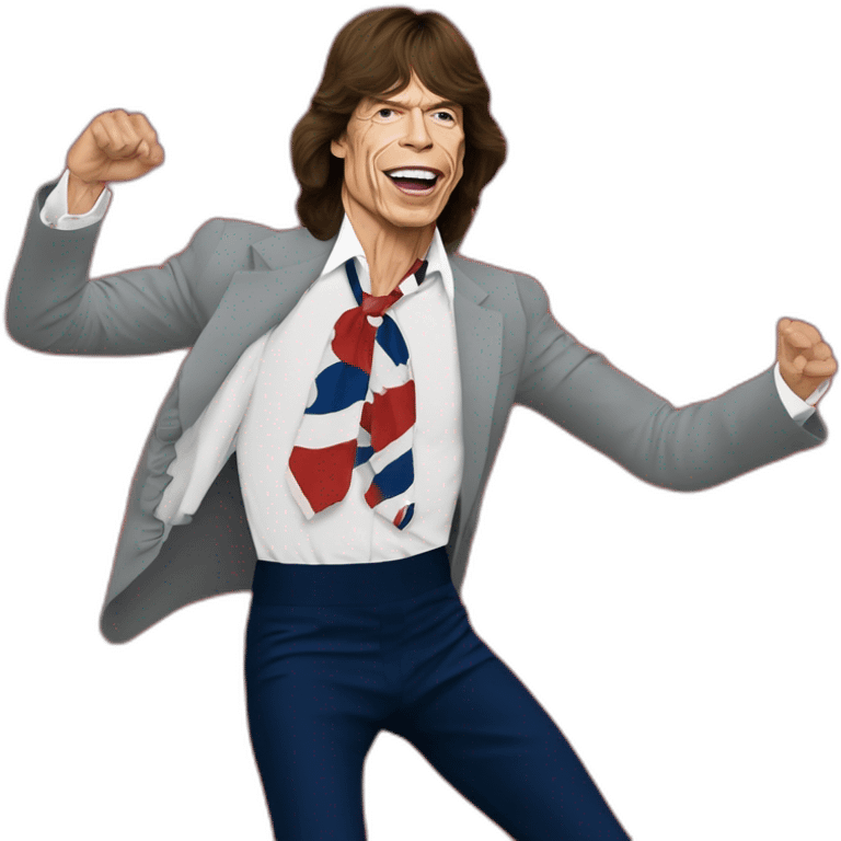 Mick jagger bailando cueca con una bandera chilena emoji