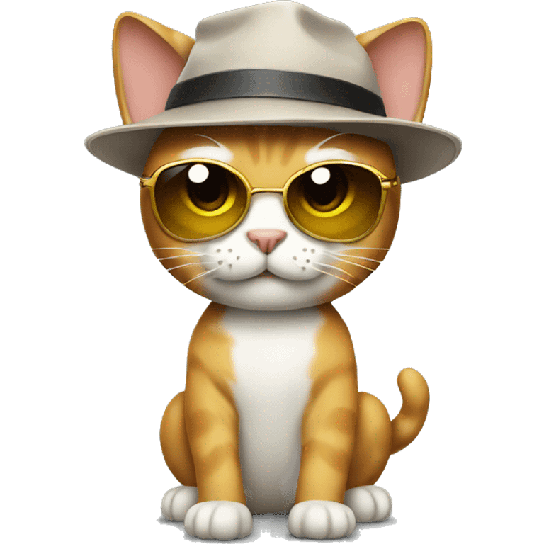 Cat wearing backwards hat and sunglasses emoji