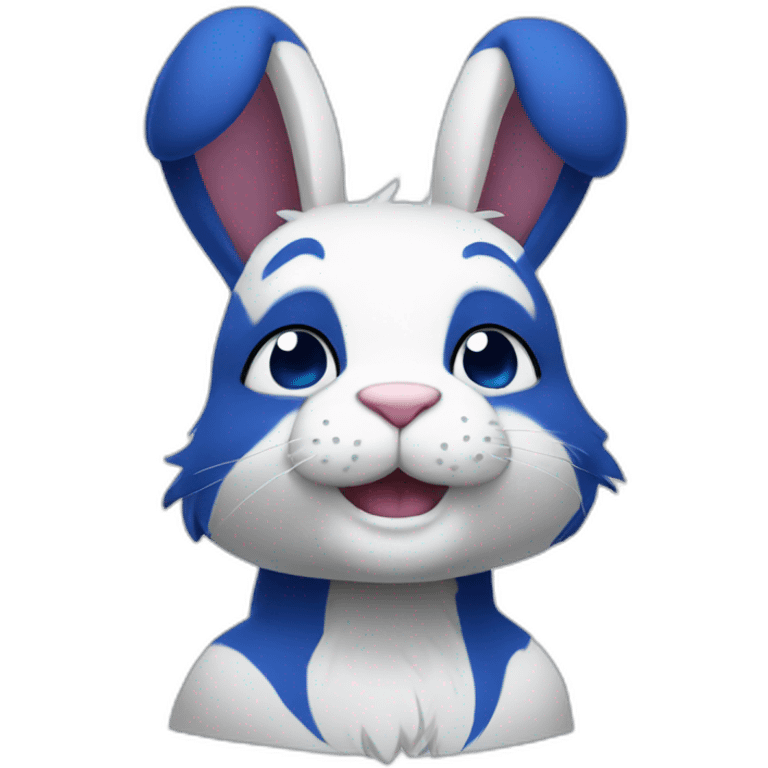 Muscular Anthro white rabbit with dark blue hair emoji