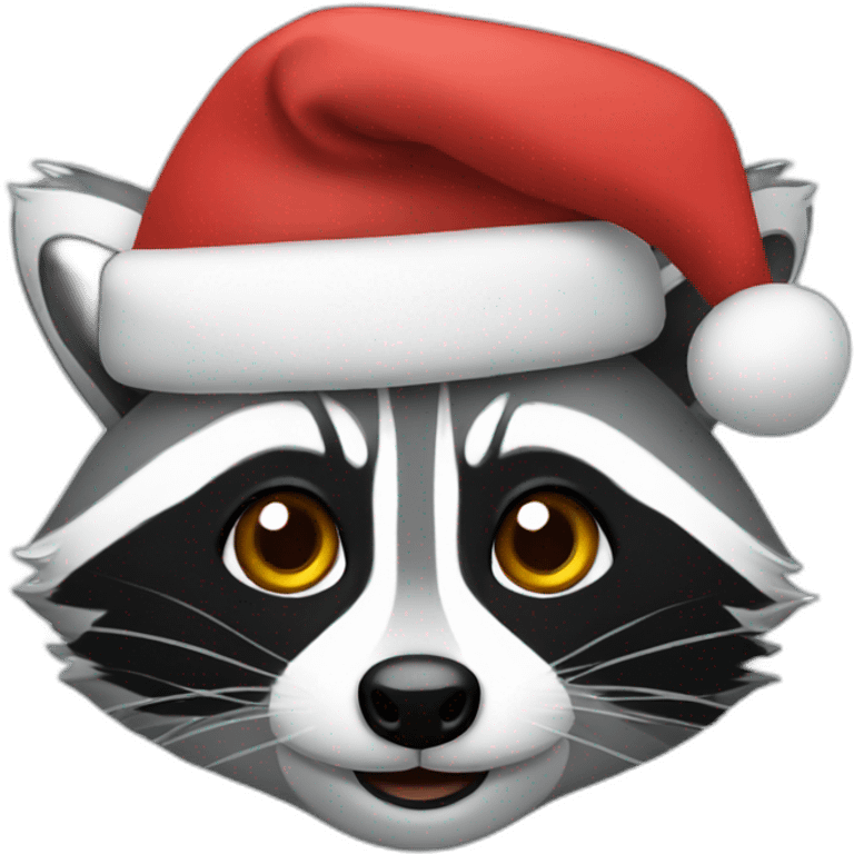 a raccoon in a holiday cap emoji