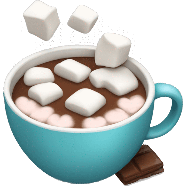 A cup of hot cocoa with marshmallows emoji