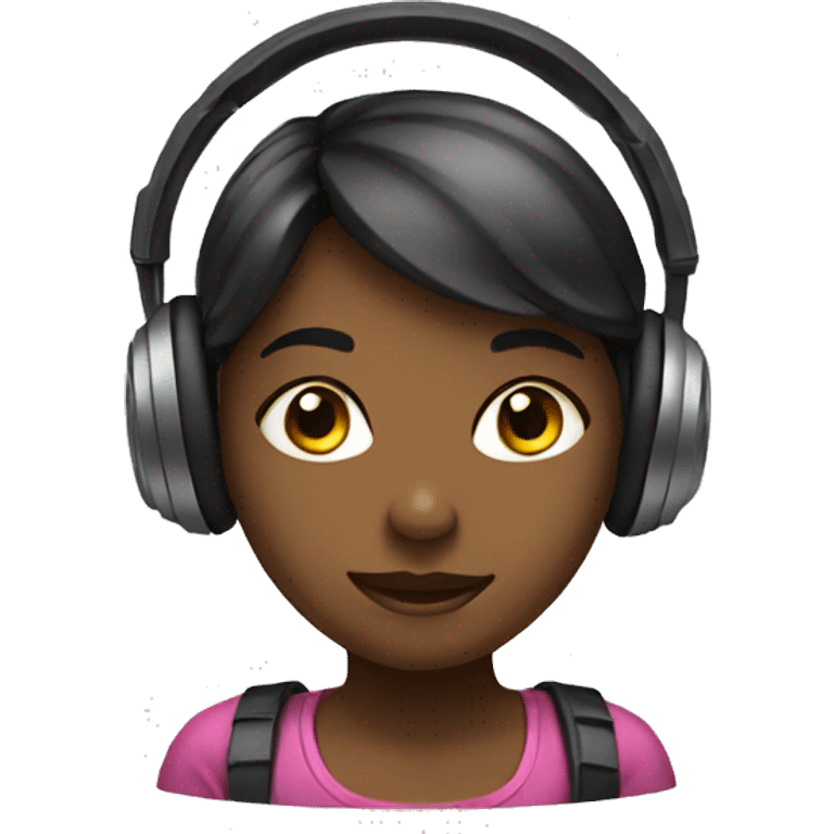 Girl with headphones  emoji