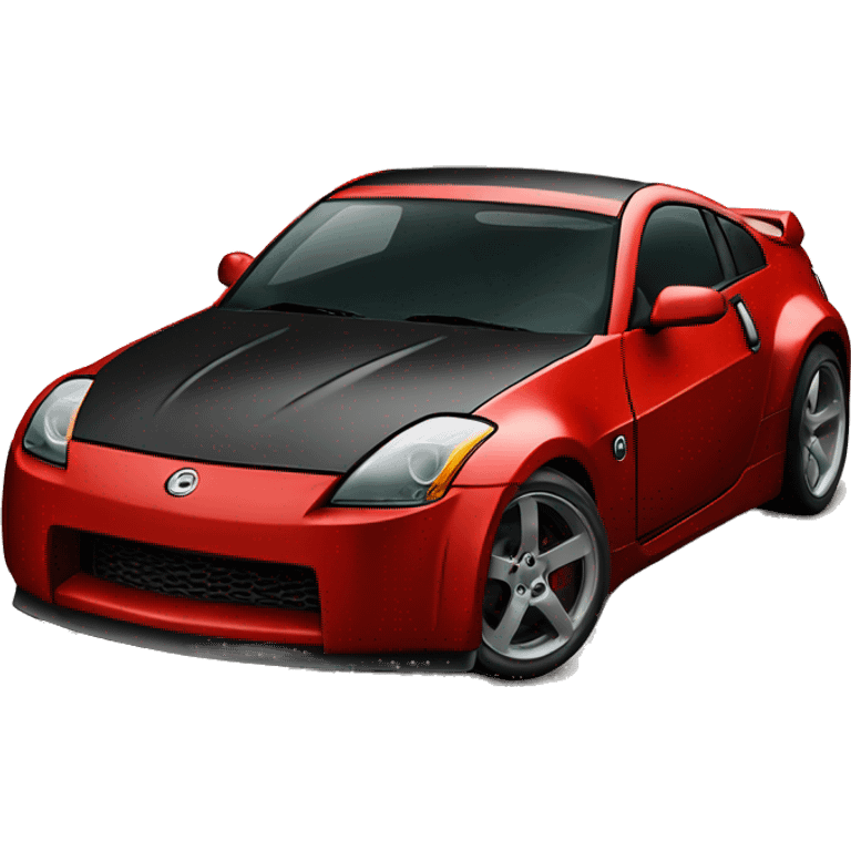 Red 350z black hood  emoji