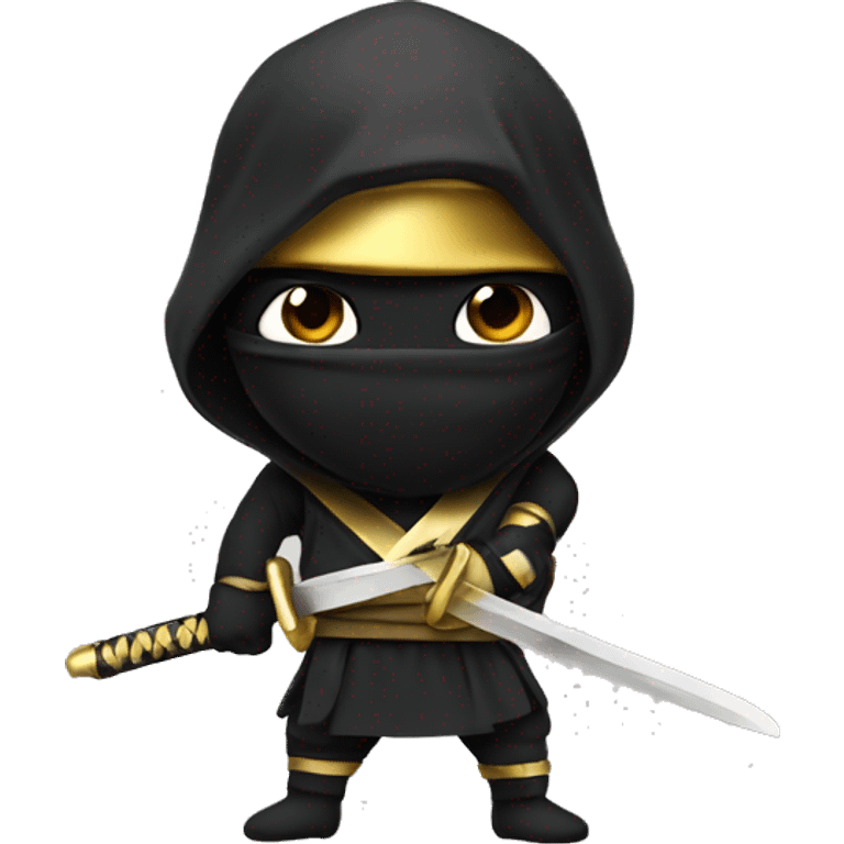 Ninja holding a sword with gold dripping off it emoji