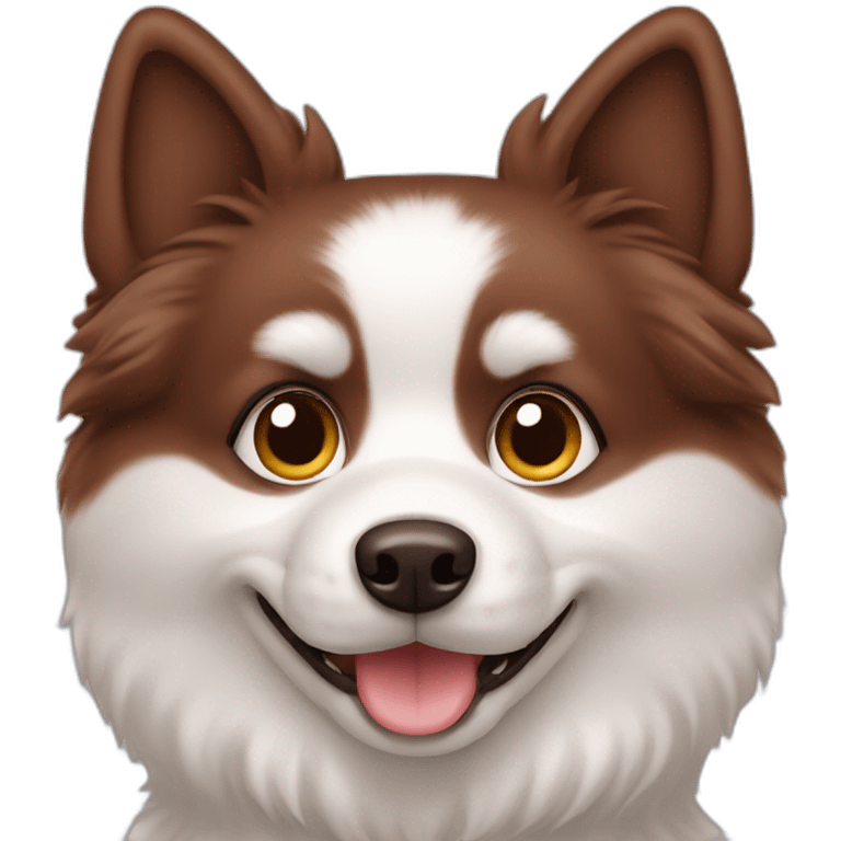 Spitz dog chocolate brown dog  emoji