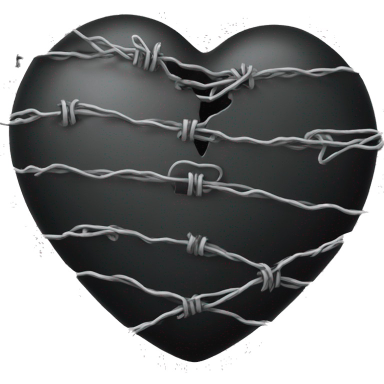 Black heart wrapped with barbwire emoji