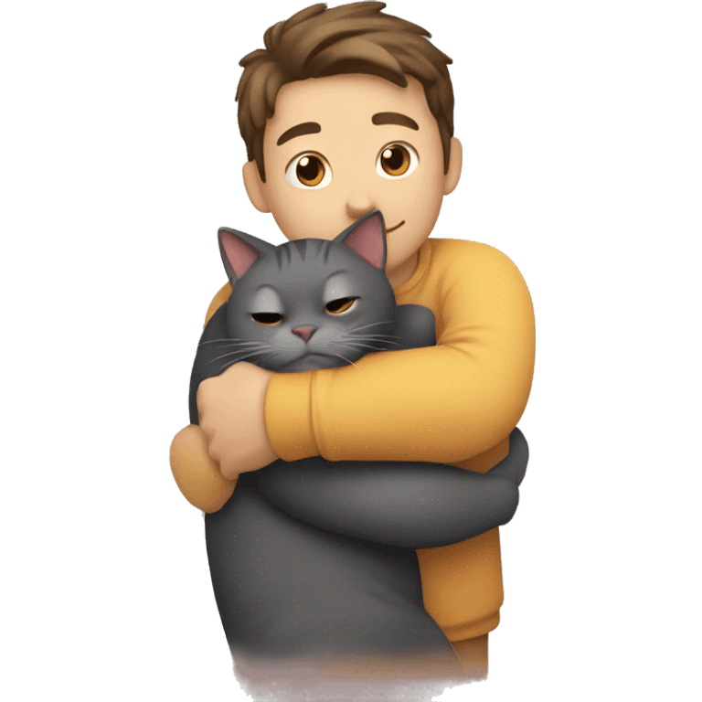 Cat hugging owner emoji