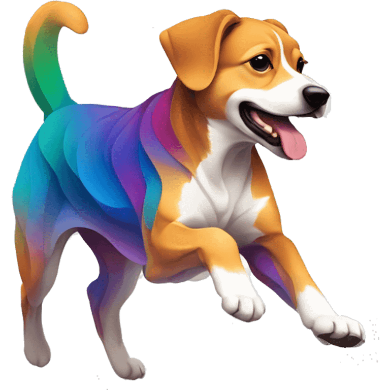 Vector art of a dog running made of vector multicoloured gradient shapes abstract shapes vector art emoji