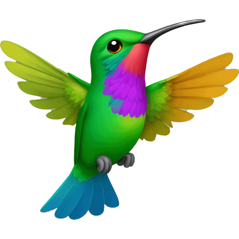 colibrí colorido alegre emoji