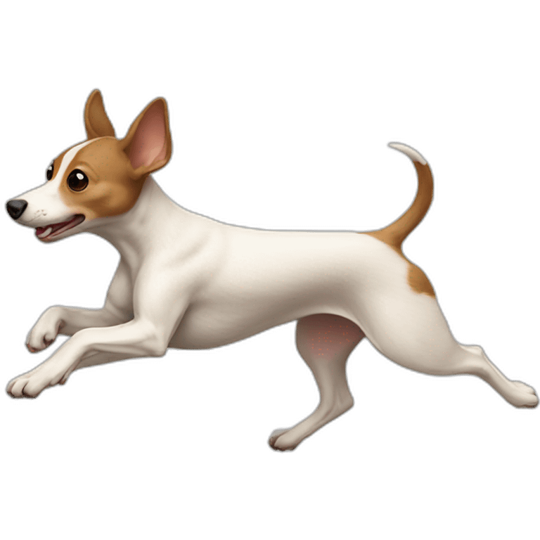 light brown rat terrier running emoji