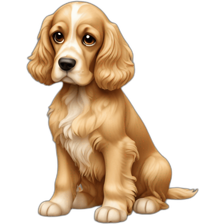 Dog-english-cocker-spaniel-full-body-golden emoji