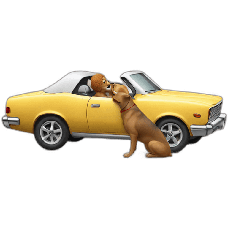 Dog kiss car emoji