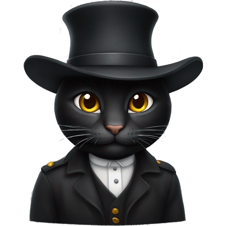 um gato preto  com um chapeu de bruxa emoji