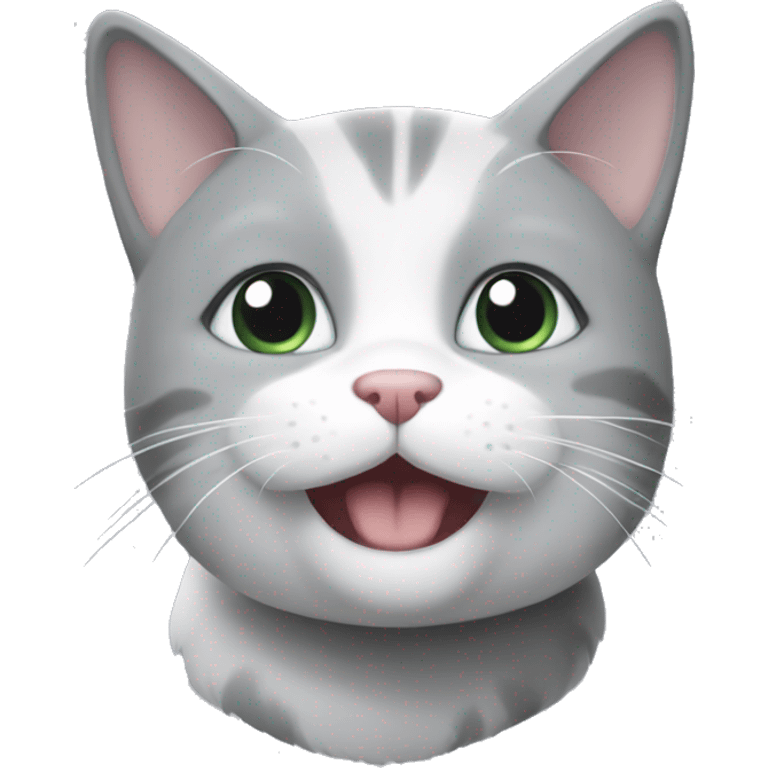 cutesy grey and white cat emoji