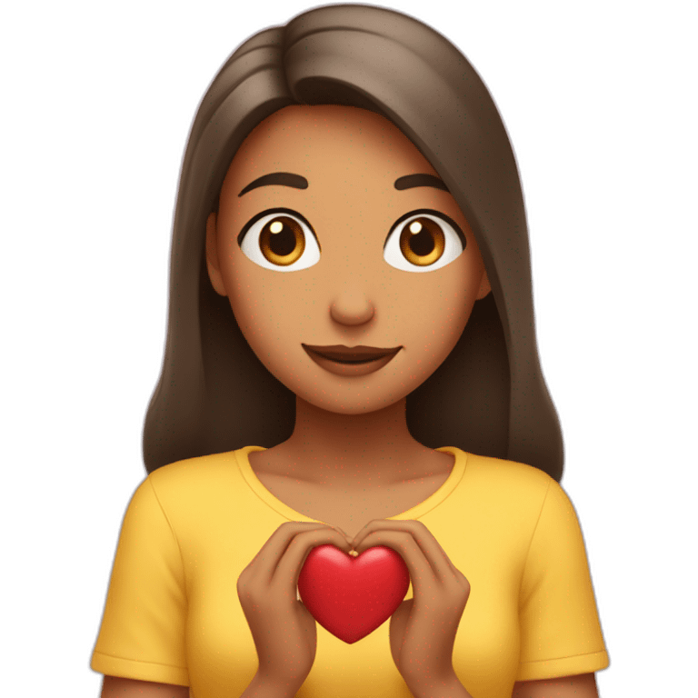 girl opening her heart up emoji