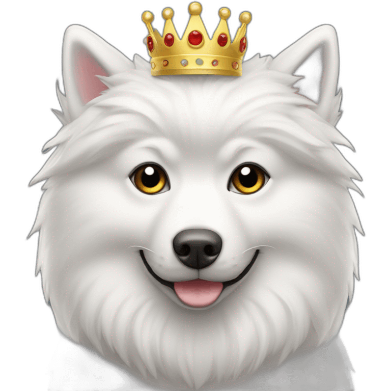 Spitz nain blanc avec couronne emoji