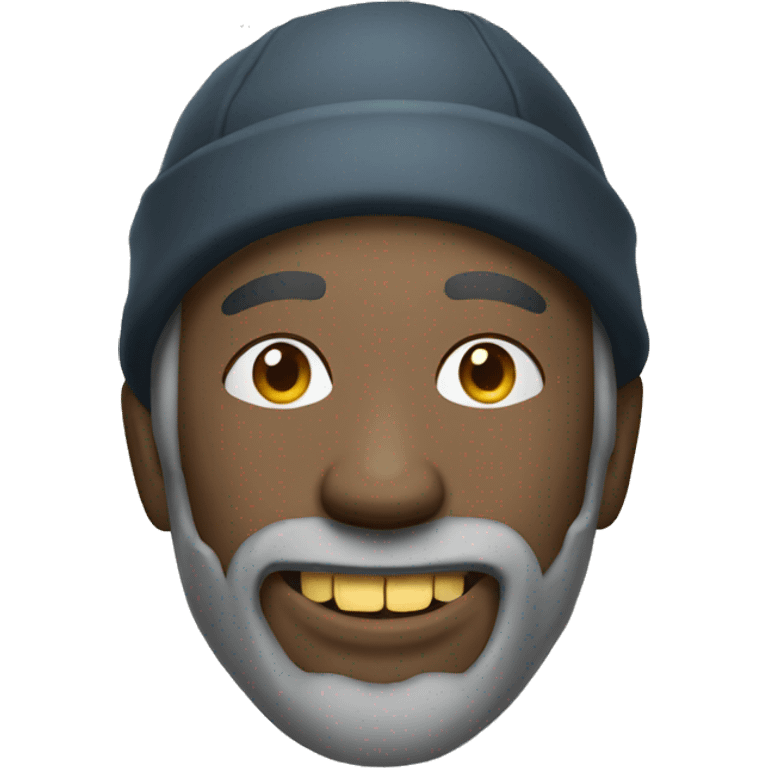 homeless man with gold teeth emoji