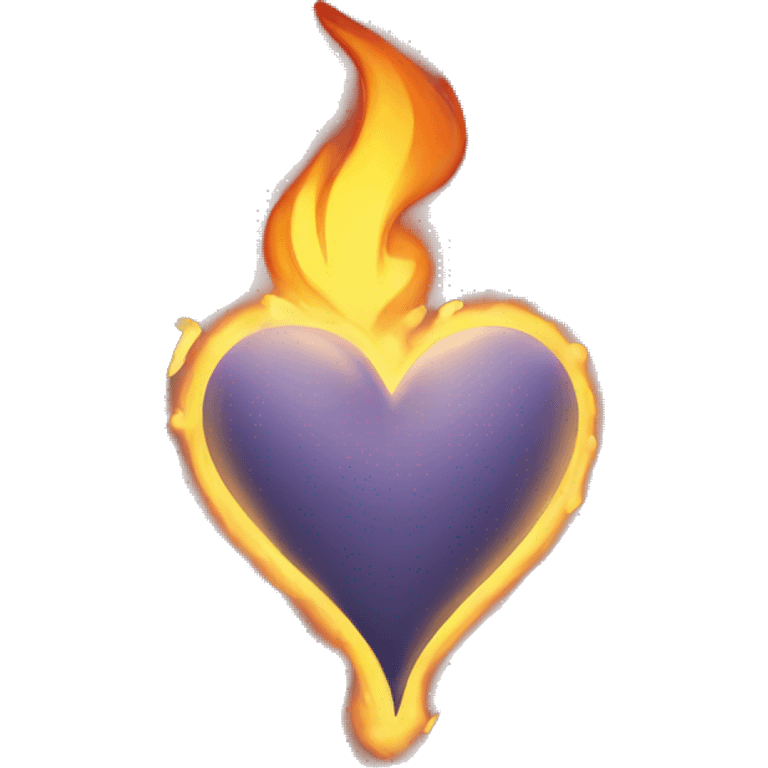 Light heart with small flame around it emoji