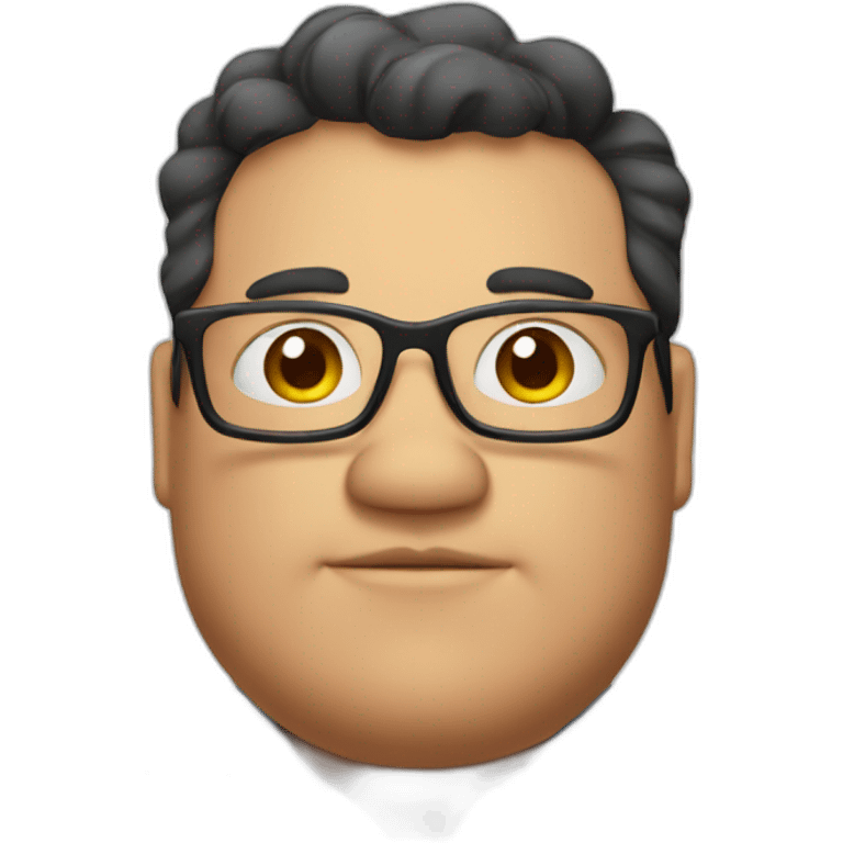 A fat man with glasses, a square face, and a plaid shirt emoji