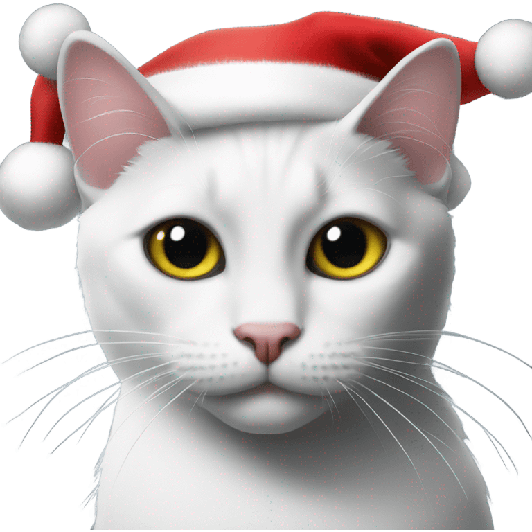 Black cat with one eye wearing Santa hat emoji