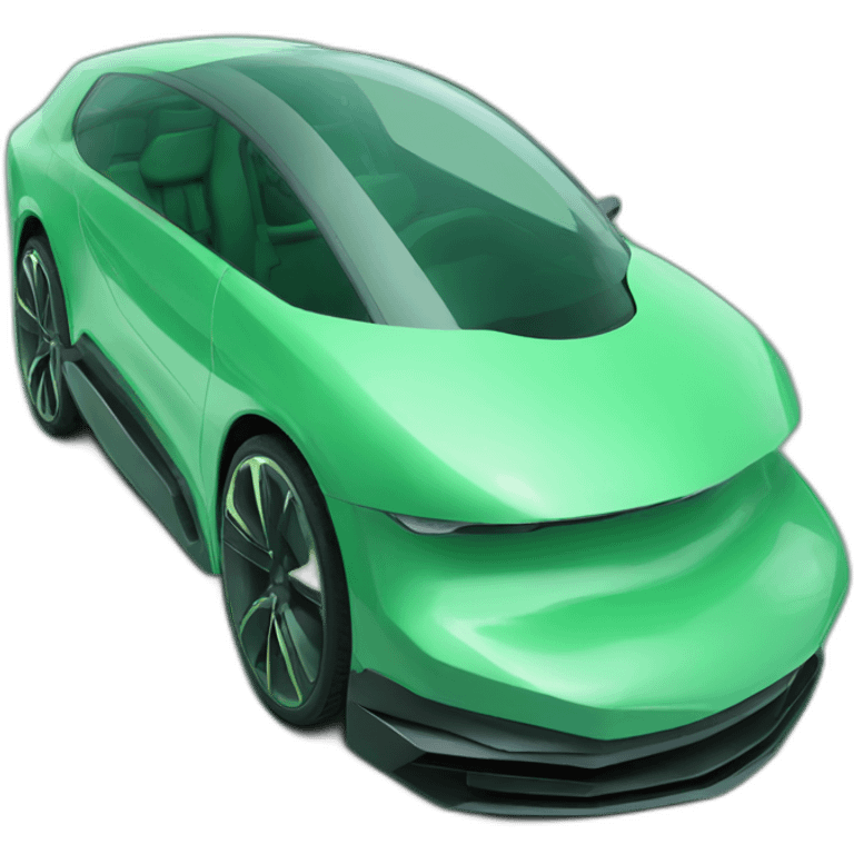 futuristic car green 3d emoji