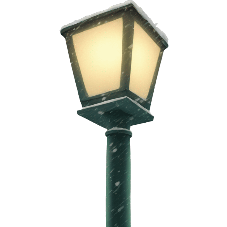 snow falling over a lamp post emoji