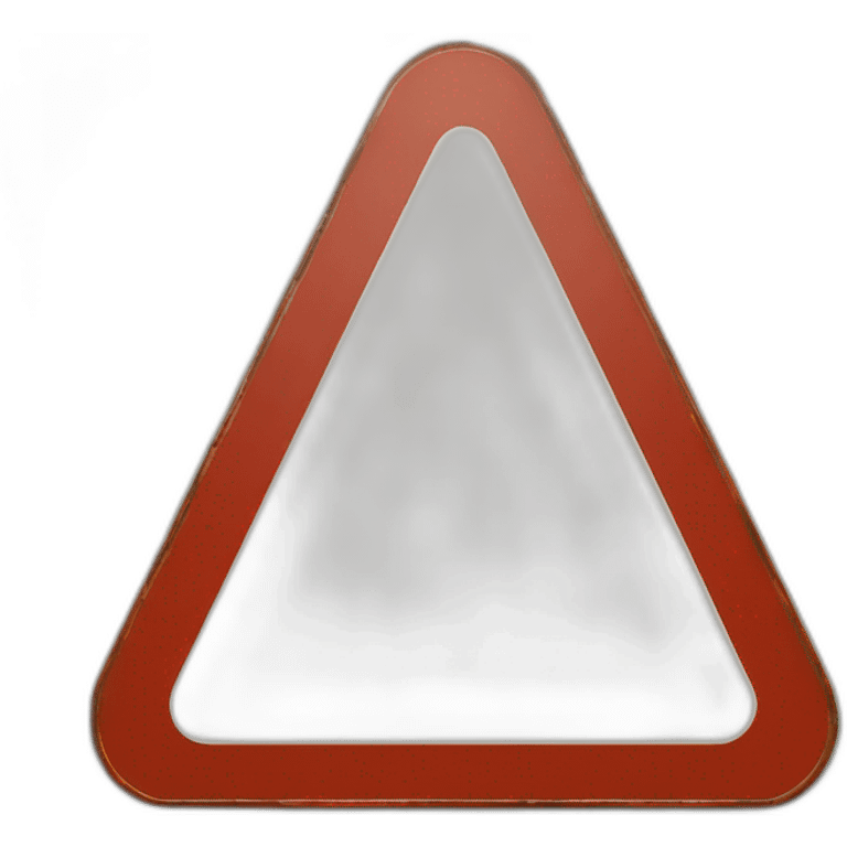 Rusty red inverted triangle road sign emoji