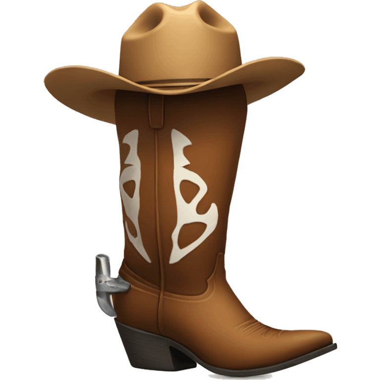  With a cowboy hat and cowboy boots emoji