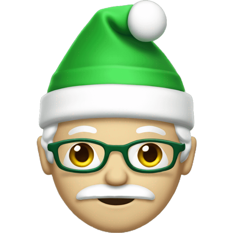 santa doctor with white skin and green costume emoji