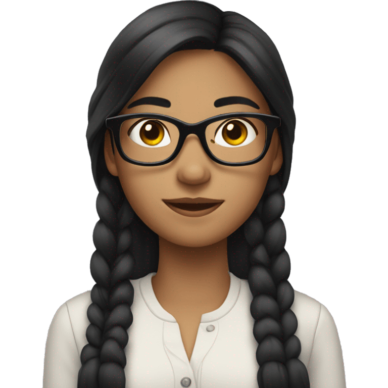 A girl with black hair wearing a glasses  emoji