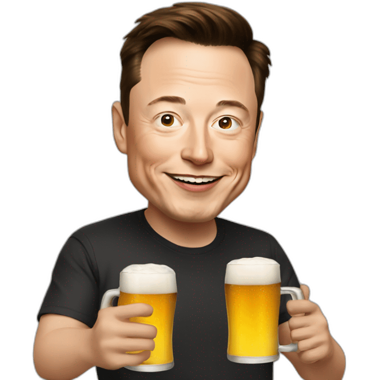 elon musk with beer emoji