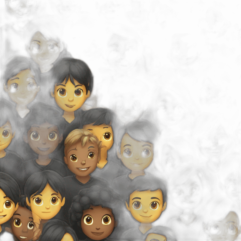 Lots of Kids in Black bus emoji