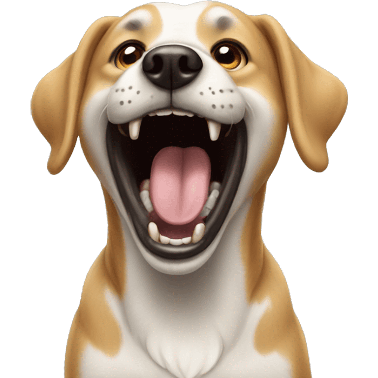 a dog screaming with happiness  emoji