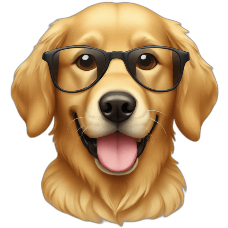 perro golden retriever con gafas emoji