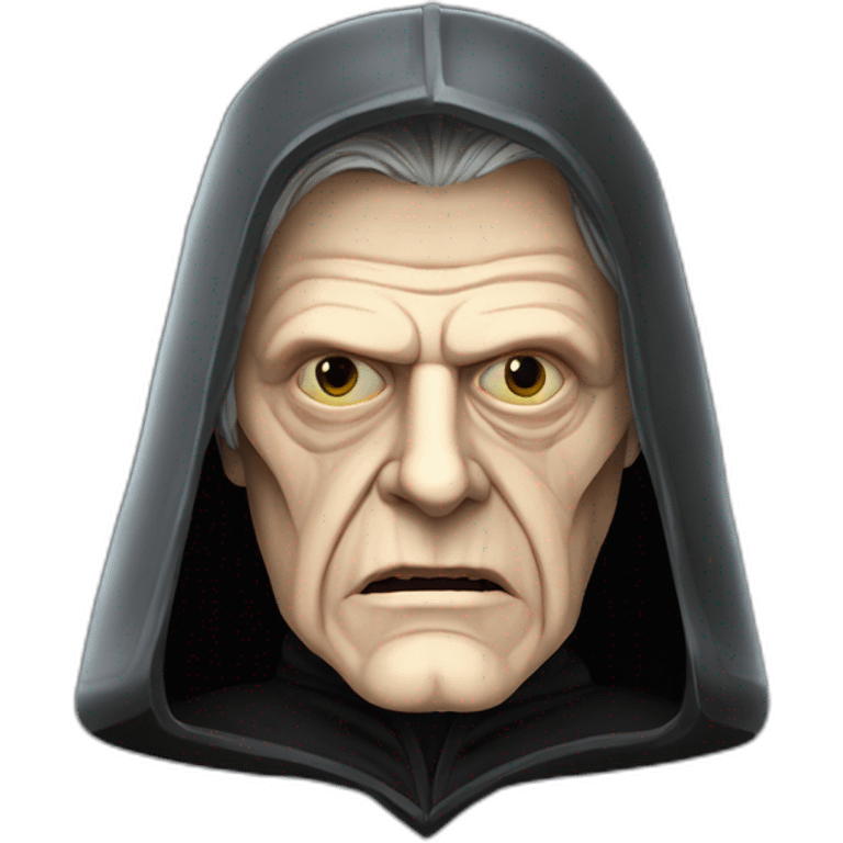 Emperor Shiev Palpatine (scarred and deformed, black hood, robe) Star Wars The return of the jedi emoji