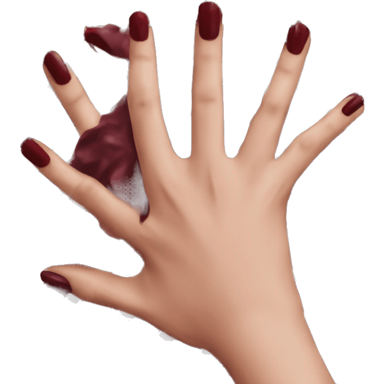 Dark red nails emoji