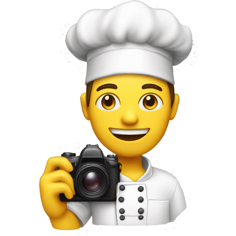 Chef, yellow skin, camera in hand  emoji