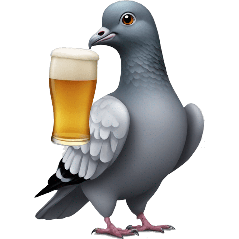 pigeon holding a beer emoji