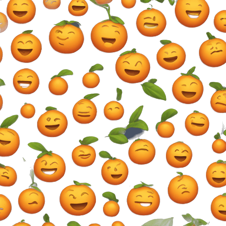 Tangerine with a cartoon smile  emoji