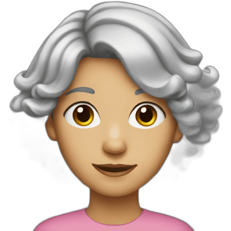 gray hair young lady emoji